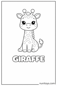 G is for Giraffe cute preschool coloring page
