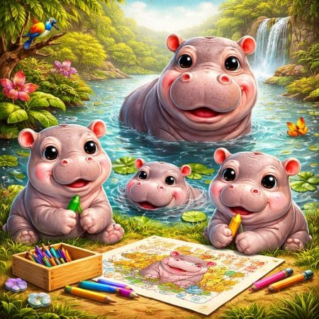 Hippo Coloring Pages
