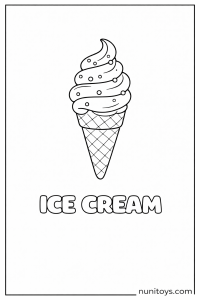 I is for Ice Cream fun preschool coloring page