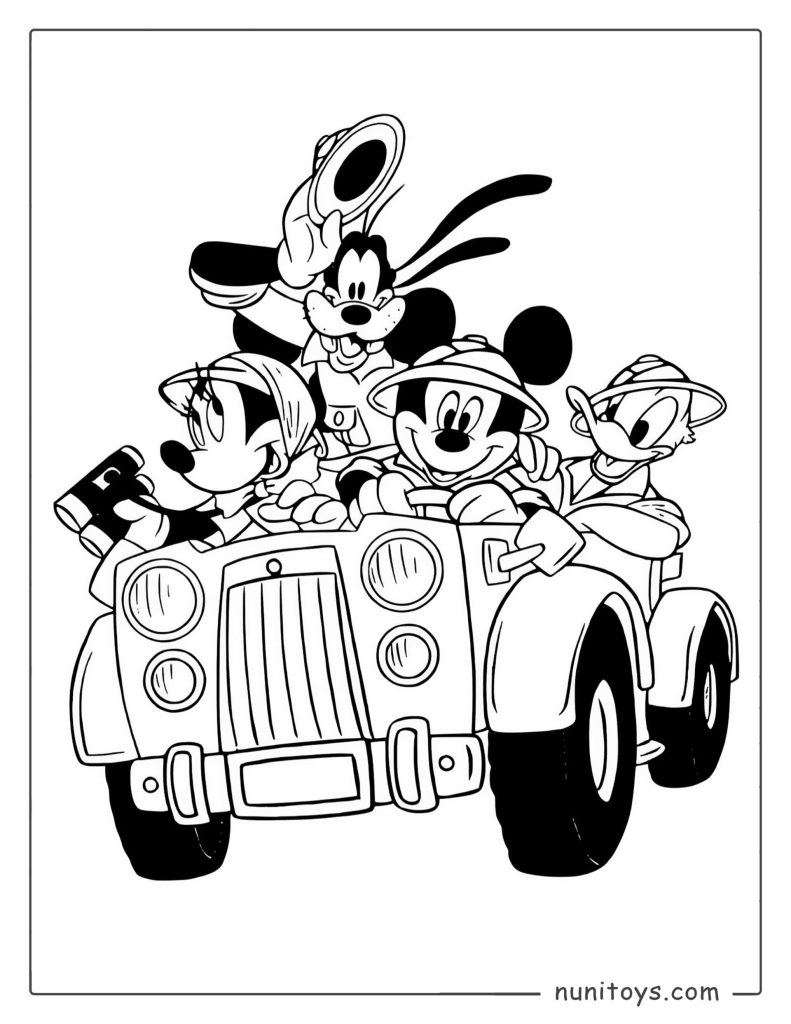 Coloriage Mickey Mouse et ses amis en aventure