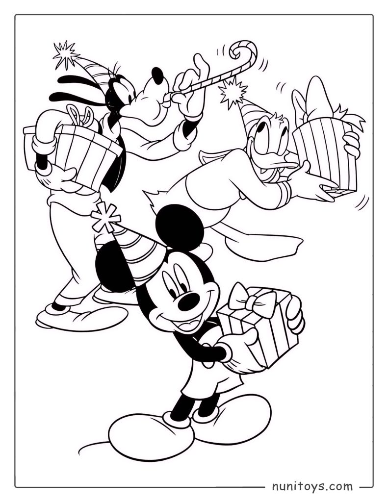 Coloriage Mickey Mouse et ses amis à une fête d’anniversaire