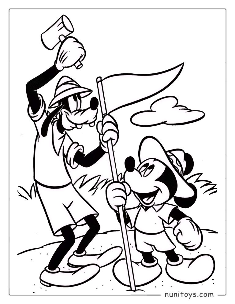 Coloriage Mickey Mouse et Dingo