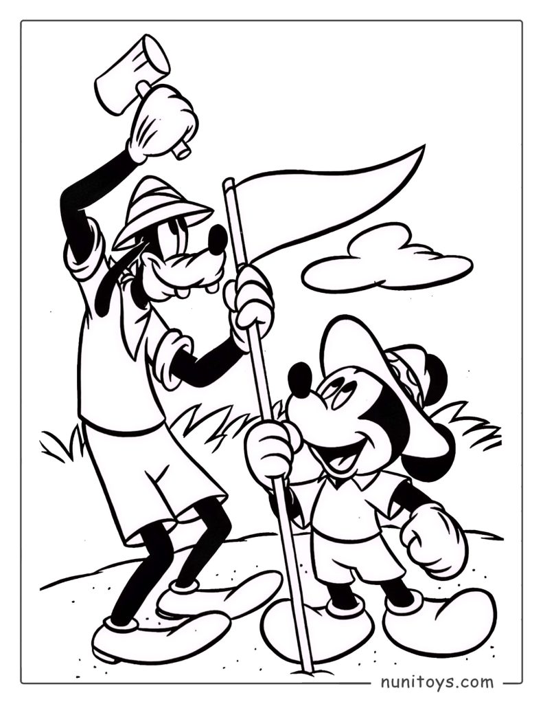 Coloriage Mickey Mouse et Dingo