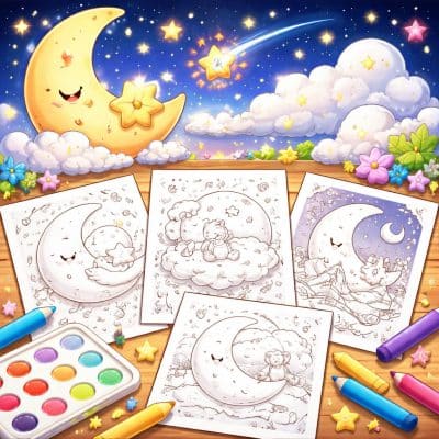 Moon Coloring Pages