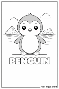 P is for Penguin cute preschool coloring page