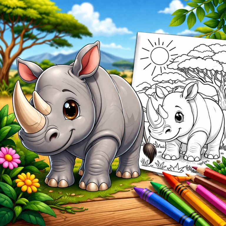 Rhino Coloring Pages