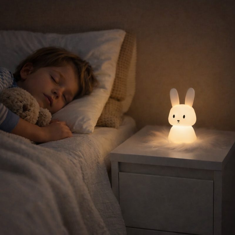 Silicone Bunny LED Night Light for Kids – A Gentle Bedside Lamp for Peaceful Nights