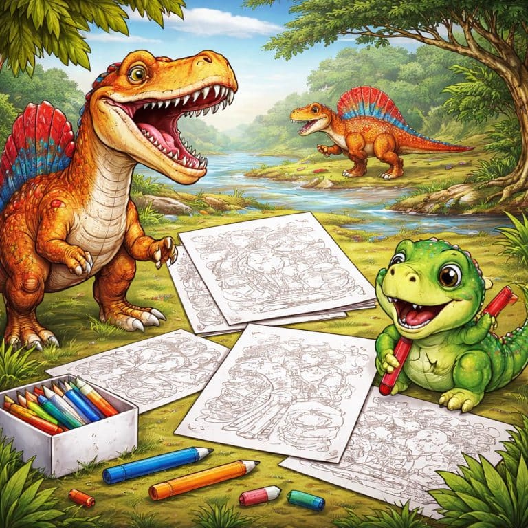 דפי צביעה של ספינוזאורוס