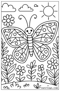 Sunny Garden Butterfly with Patterned Wings