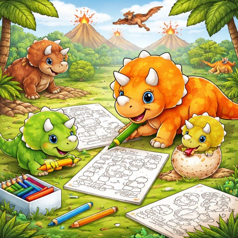 דפי צביעה של טריצרטופס