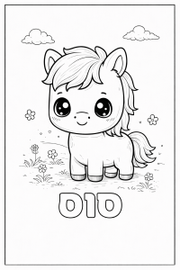 דף צביעה של האות ס עם סוס