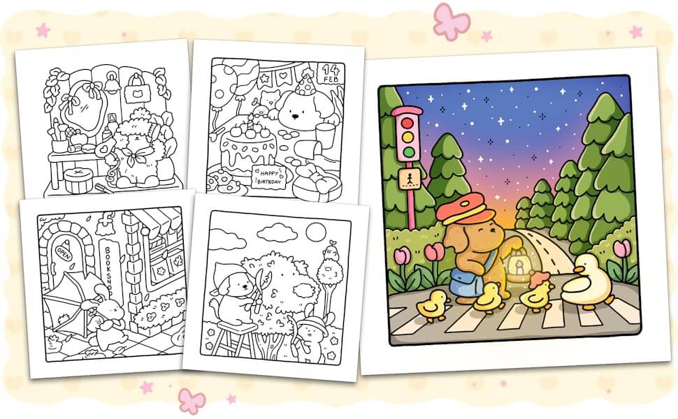 Cozy Cuties Simple Baby Animal Coloring Book for Kids Learning to Color