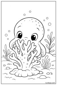 Free Dumbo Octopus Coloring Sheet Behind Coral