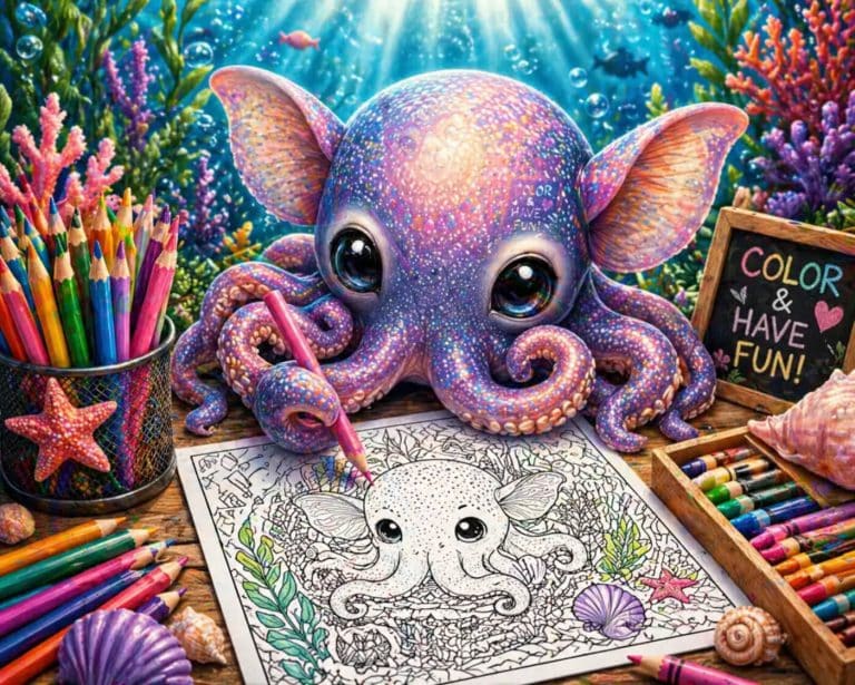 Dumbo Octopus Coloring Pages