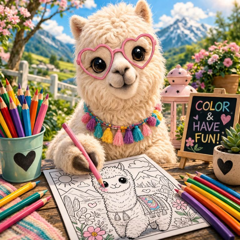 Alpaca Coloring Pages