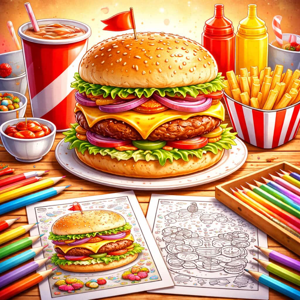 Burger Coloring Pages