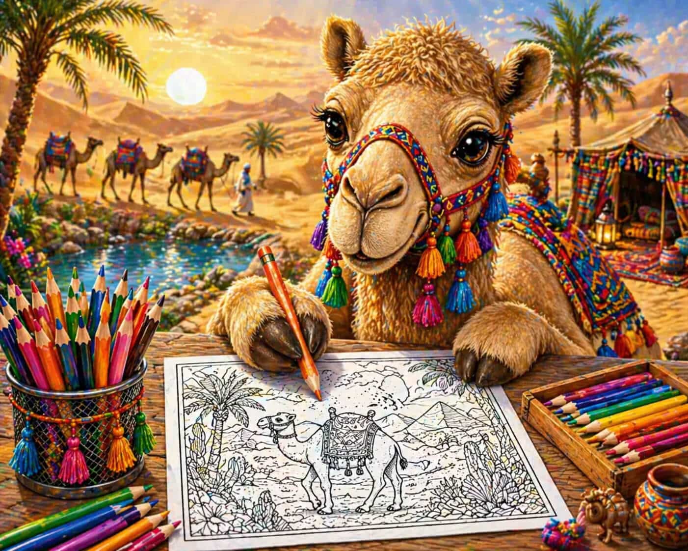 Camel Coloring Pages – Free Printable Desert PDF - Nunitoys