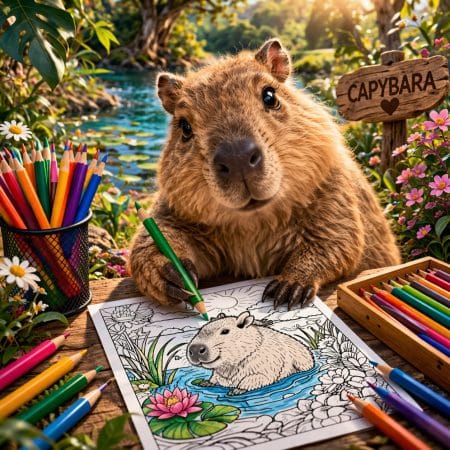 Capybara Coloring Pages