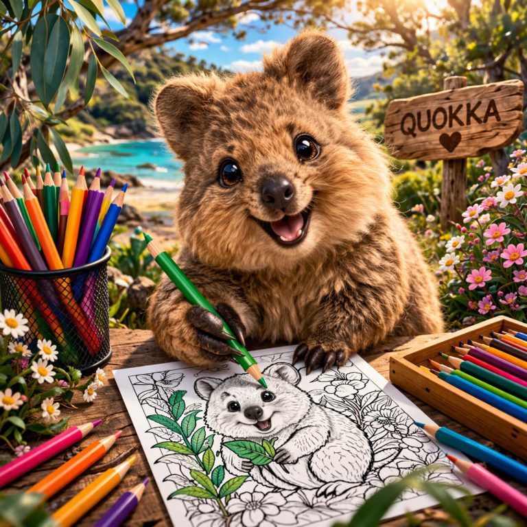 Quokka Coloring Pages