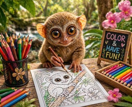 Tarsier Coloring Pages