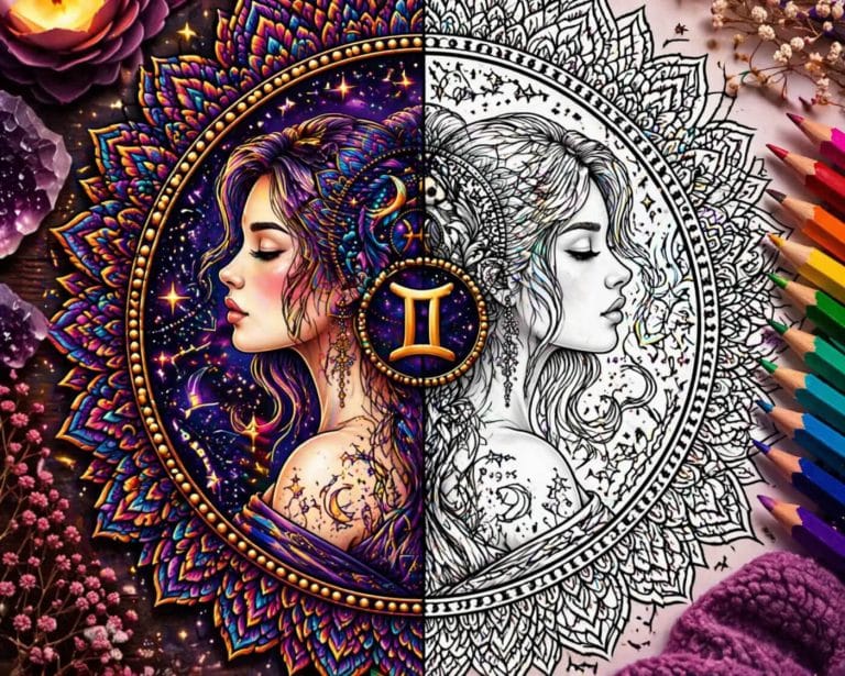 Gemini Mandala Coloring Pages