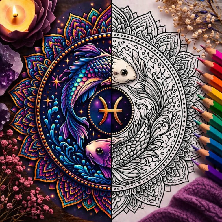 Pisces Mandala Coloring Pages