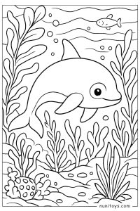 Vaquita Among Tall Sea Plants Underwater Scene