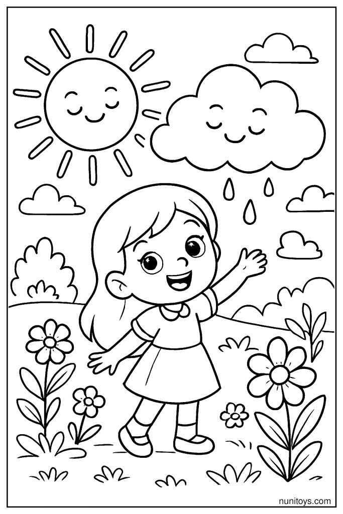 Shadows and Light: A Gentle Coloring Page Scene