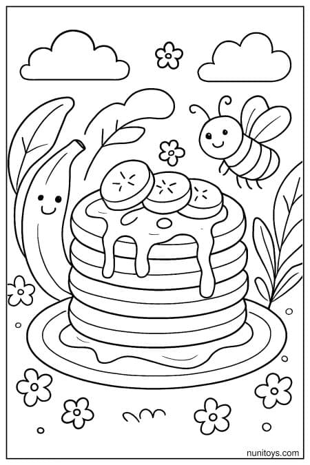 Banana Pancake Morning: Sweet Stacks to Color and Enjoy
