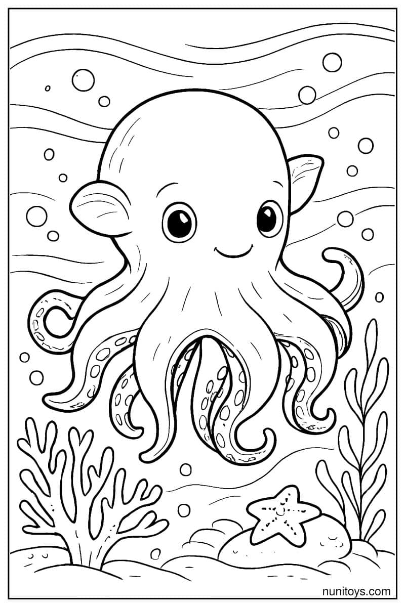 Dumbo Octopus Color Dumbo Octopus Coloring Page Ocean Scene - Free PDF