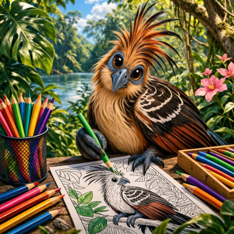 Hoatzin Bird Coloring Pages