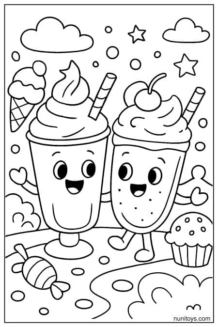 Milkshake Adventure: Smiling Shakes on a Dessert Quest
