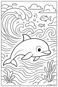 Vaquita Navigating Deep Ocean Currents Coloring Page