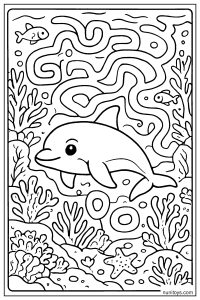 Vaquita Navigating an Underwater Maze of Coral and Tunnels