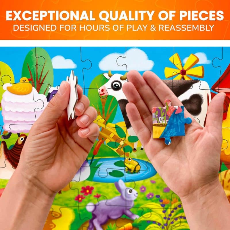 4 Pack Animal Puzzles for Kids – Screen Free Learning with Farm, Ocean, Forest and Safari Animals