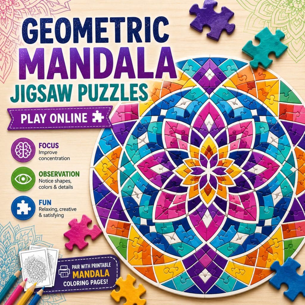 Free Geometric Mandala Jigsaw Puzzles