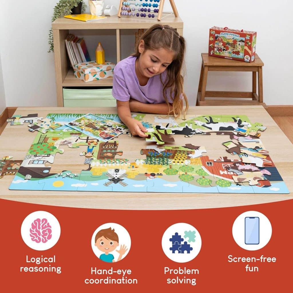 Giant Farm Floor Puzzle for Kids – Farm Animal Fun through Learning