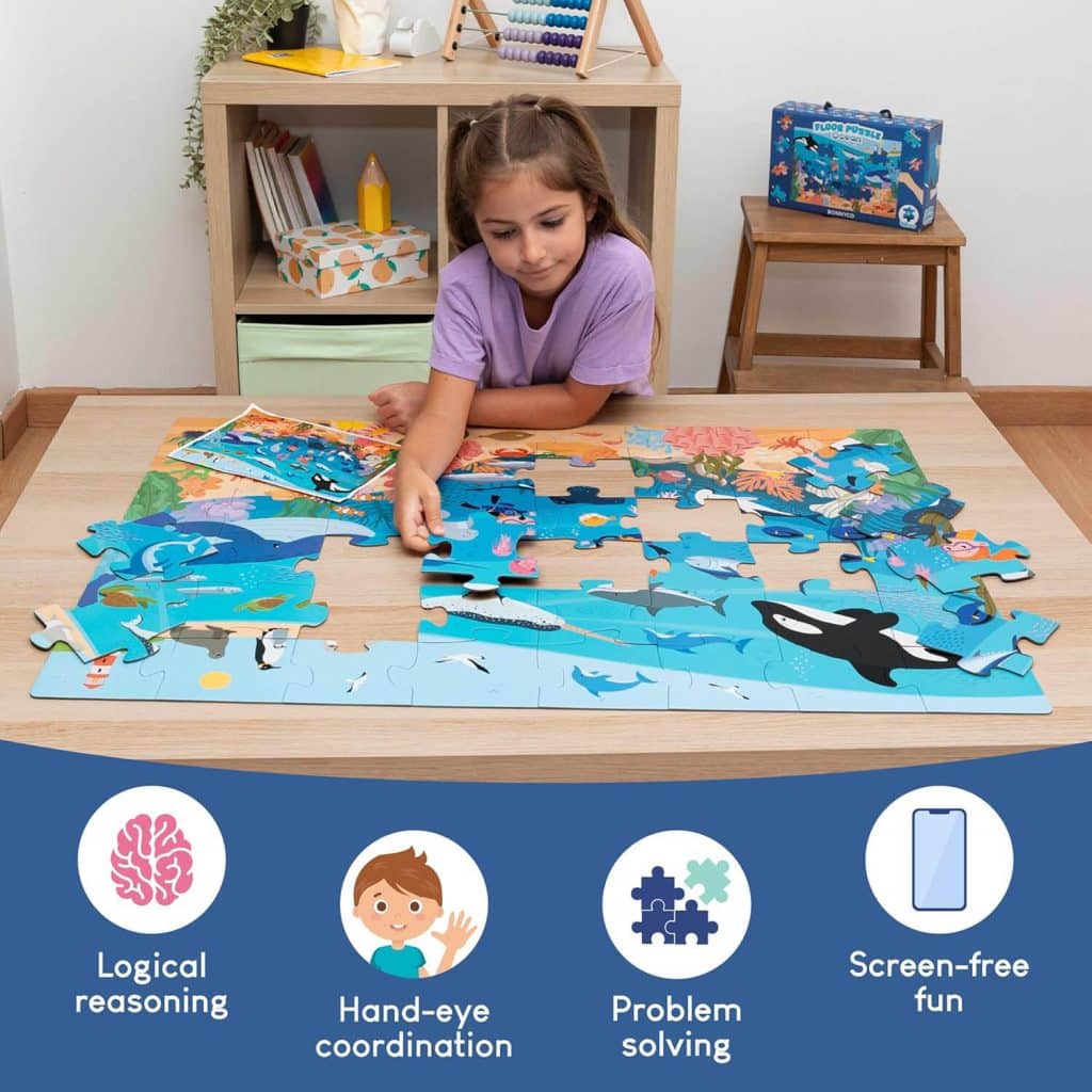 Giant Ocean Floor Puzzle for Kids – Screen Free Sea Animal Fun and Learning