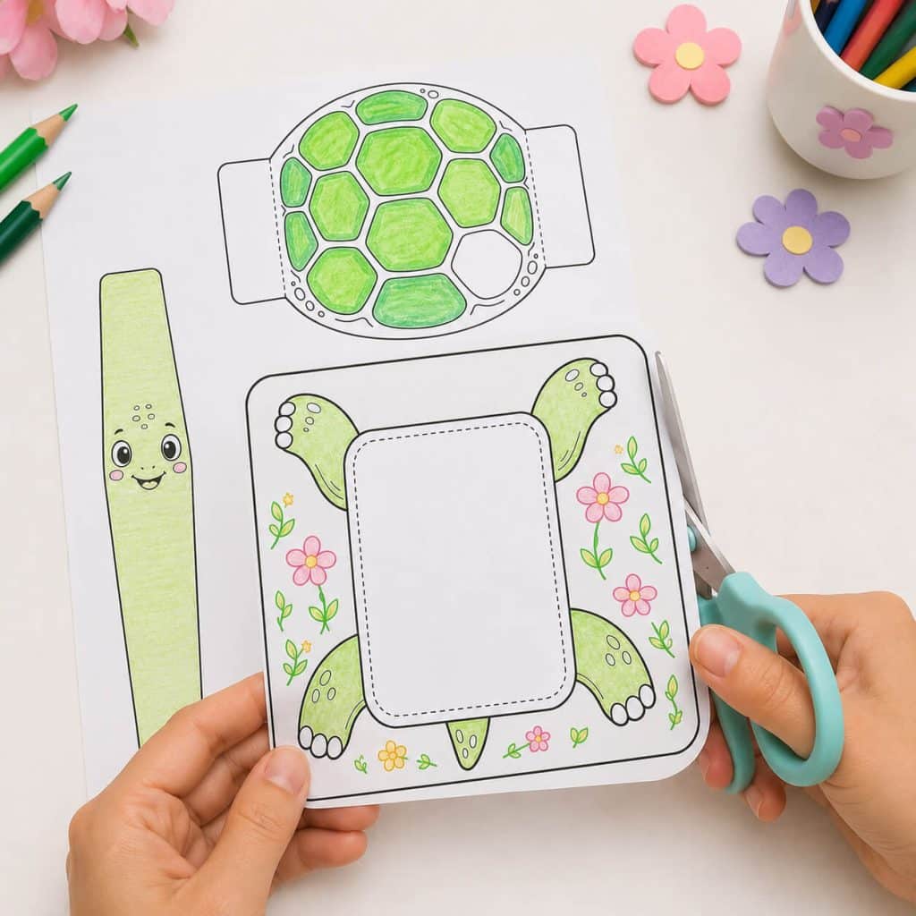 How to Make a Cute 3D Paper Turtle Craft