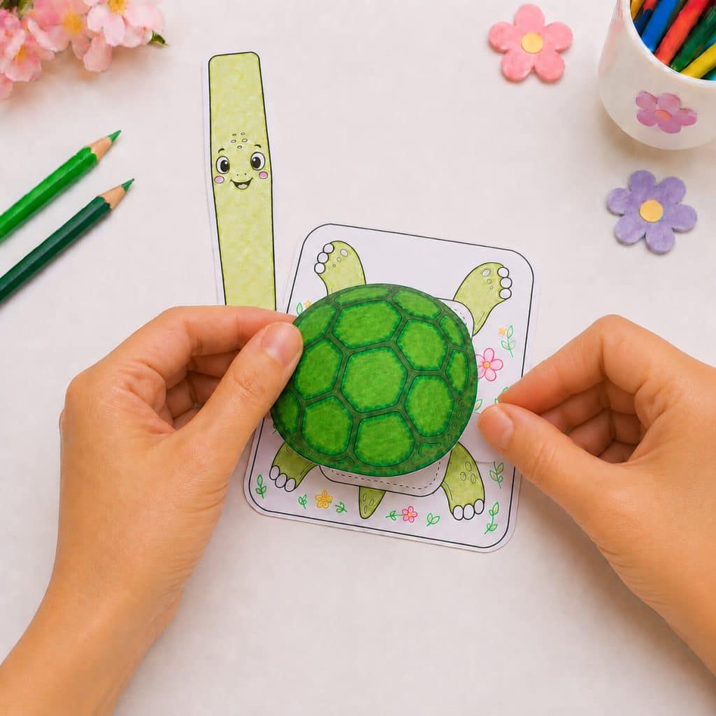How to Make a Cute 3D Paper Turtle Craft