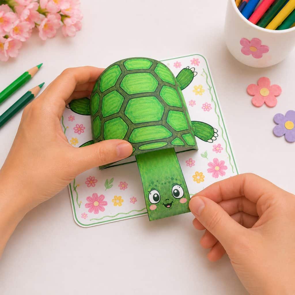 How to Make a Cute 3D Paper Turtle Craft