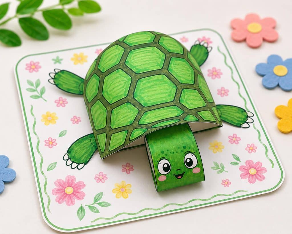 How to Make a Cute 3D Paper Turtle Craft