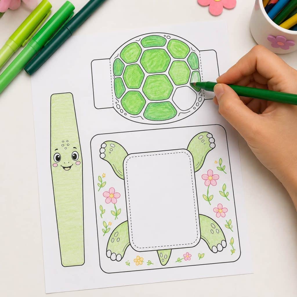 How to Make a Cute 3D Paper Turtle Craft