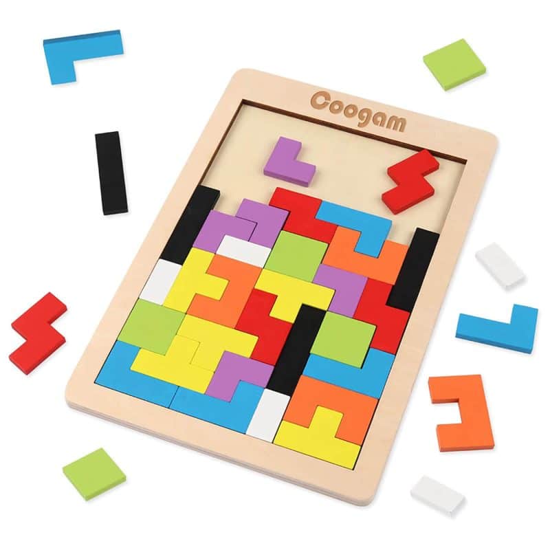 Wooden Blocks Puzzle for Kids – Creative Shape Sorting Play