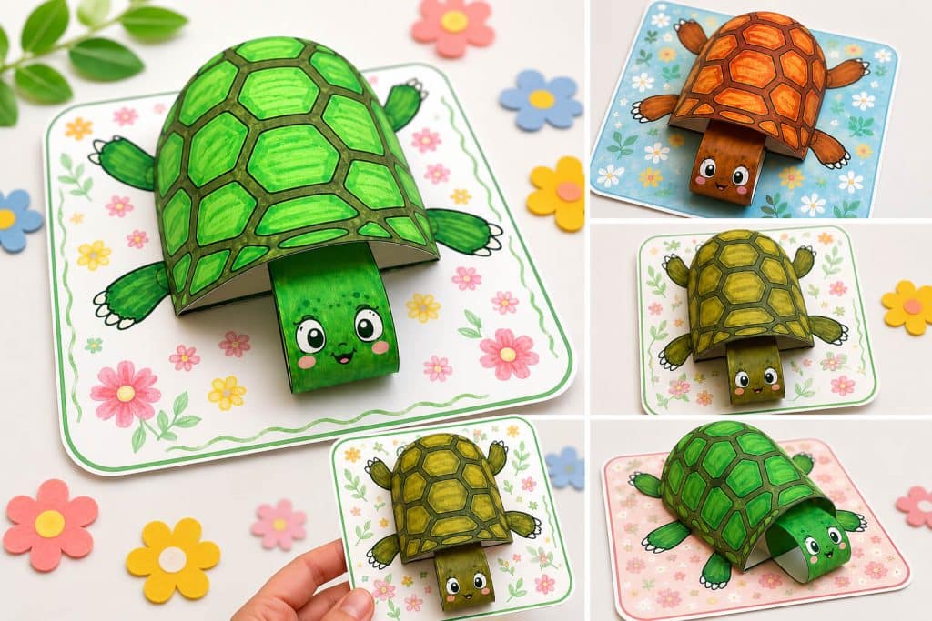 How to Make a Cute 3D Paper Turtle Craft