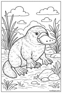 Platypus Sitting Among Reeds
