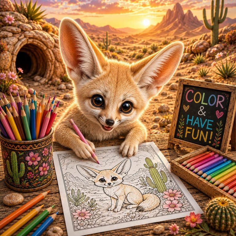 Free Printable Fennec Fox Coloring Pages