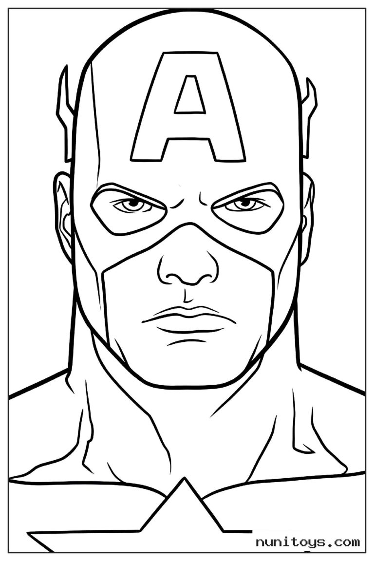 Coloriage portrait de Captain America