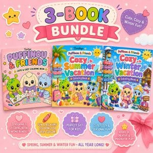 Puffinou & Friends 3-Book Digital Coloring Bundle