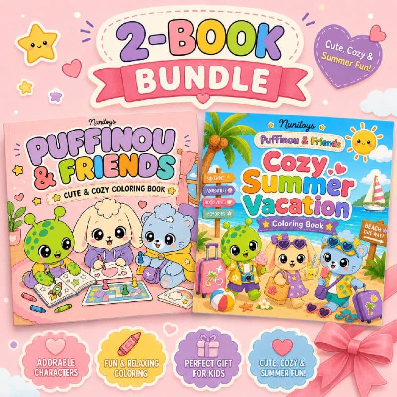 Puffinou & Friends 2 Book Digital Coloring Bundle